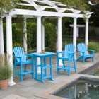 Shellback Adirondack balcony/counter chair set in teal